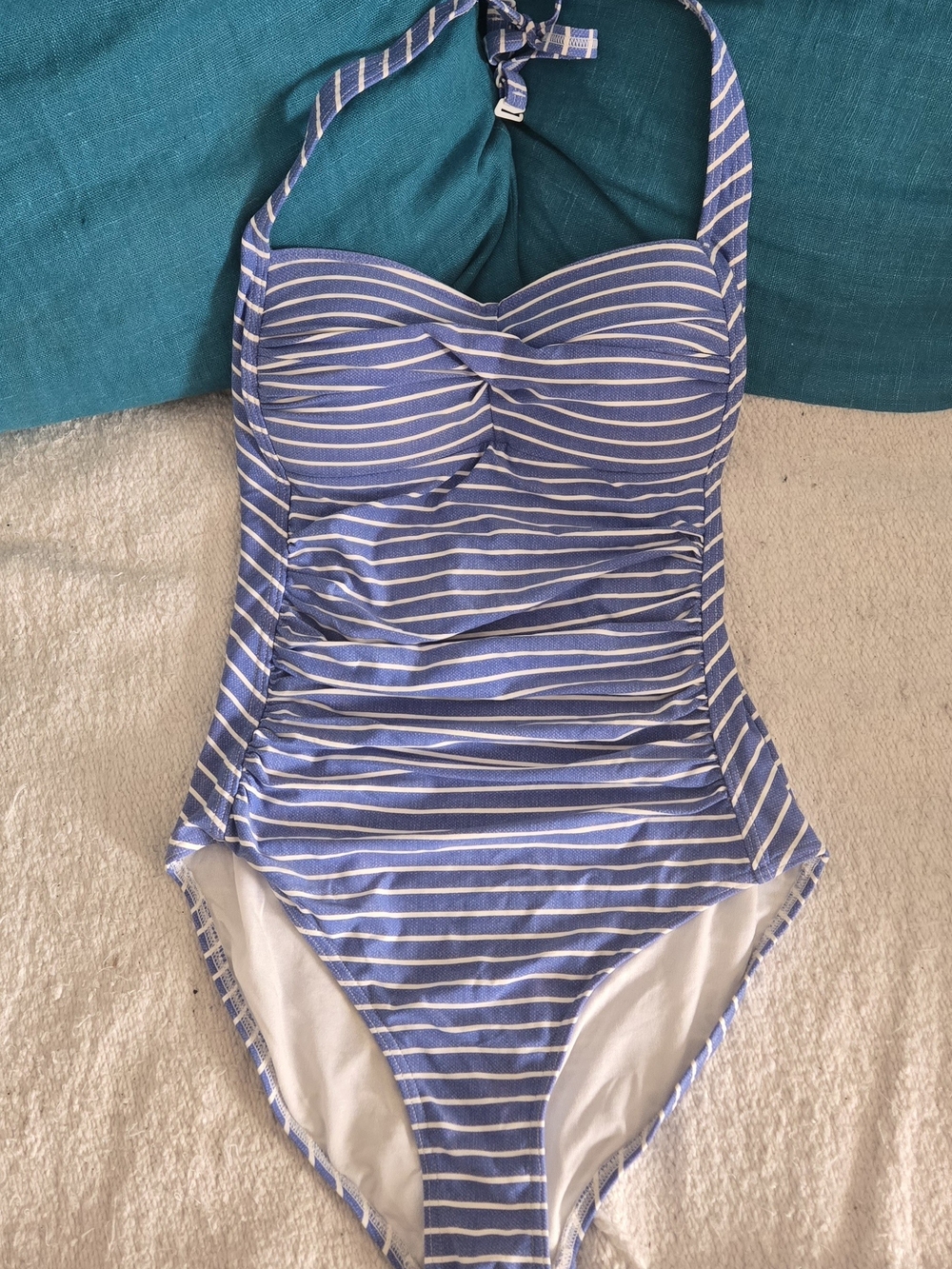 Nip Tuck Swim Retro Striped Ruched One Piece Swimsuit US 4 / CAN 6